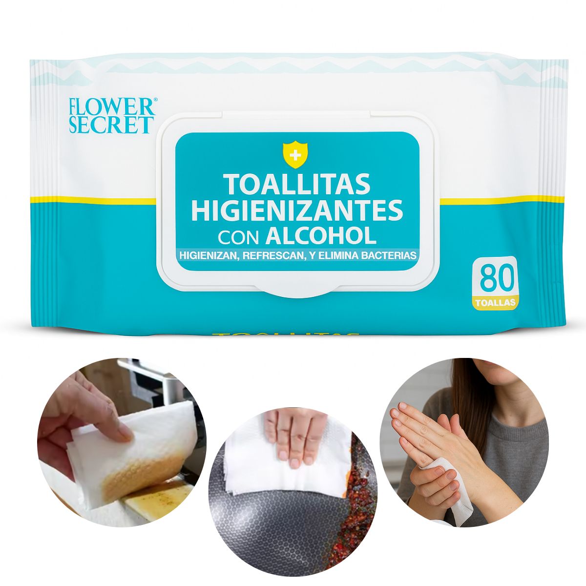 GENERICO - Pack 240 Toallas Húmedas Higiénicas Con Alcohol Multiuso