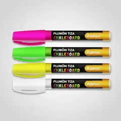 ADETEC - Plumón Tiza 4 Colores Surtidos