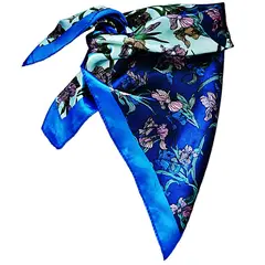 VIVAFELICIA - Pañuelo Bandana Orquídeas Azul