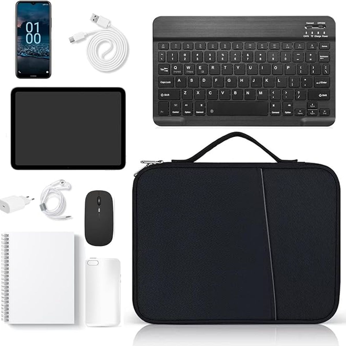 GENERICO - Funda Estuche Para iPad Tablet hasta 13 Pulgadas Negro