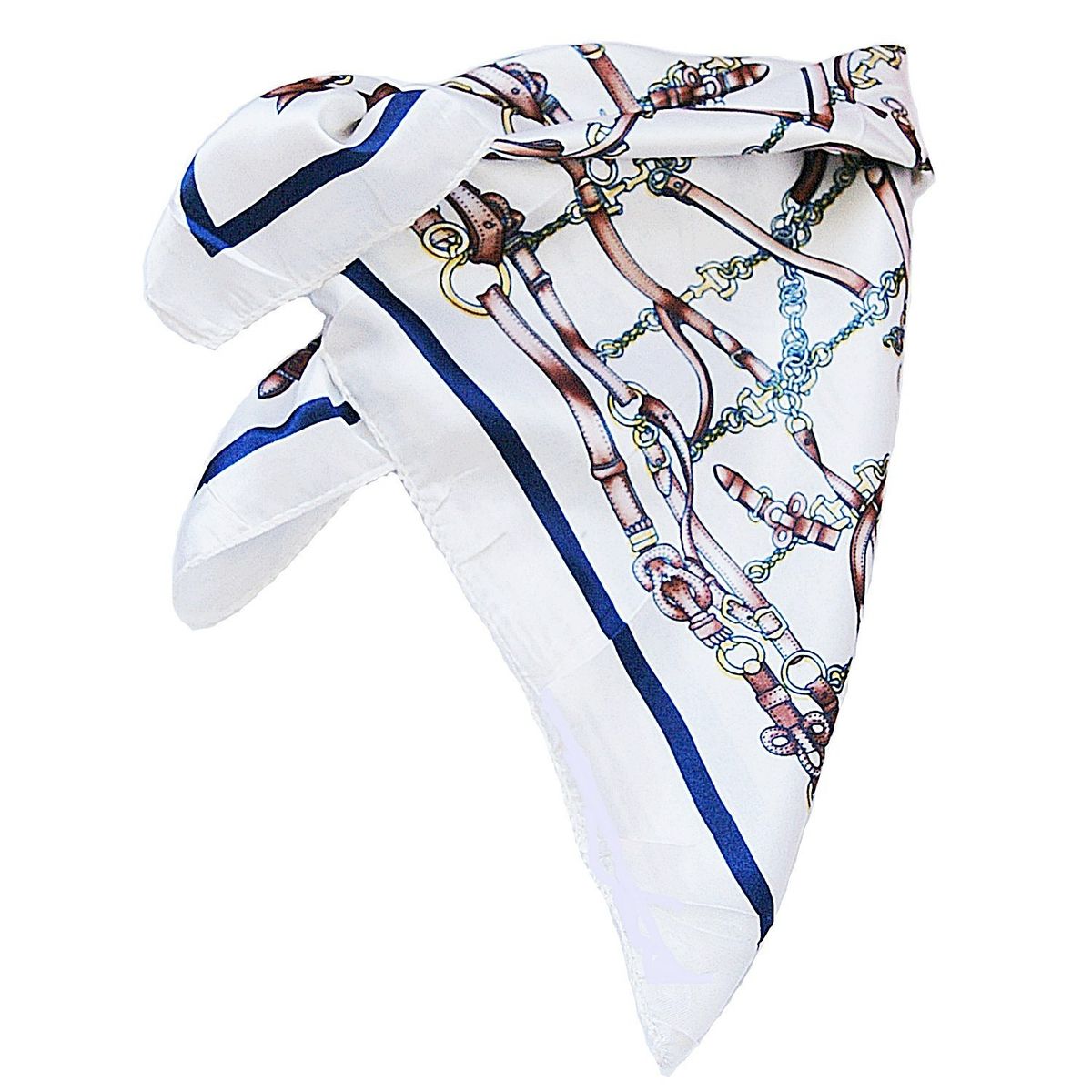 VIVAFELICIA - Pañuelo Bandana Aperos Blanco Azul