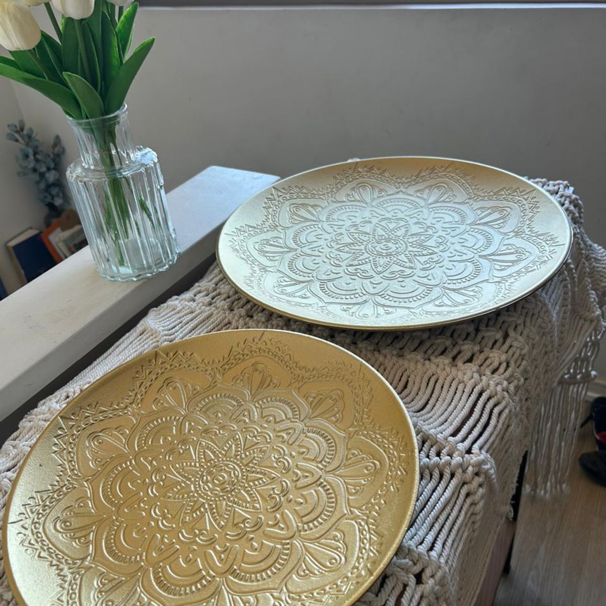 TODOHOGAR SANTIAGO DE CHILE - Set de 2 platos decorativos - Diseño mándala