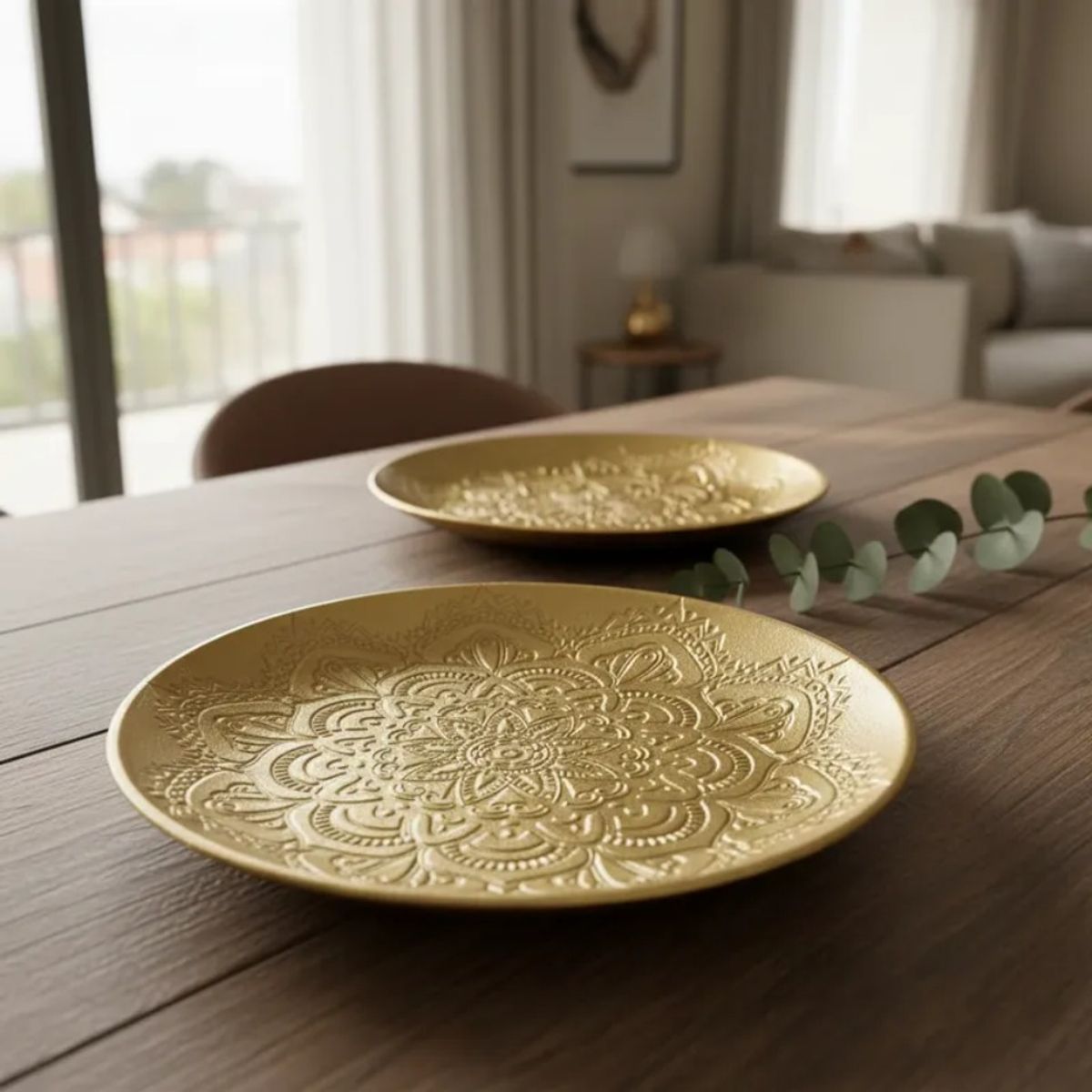 TODOHOGAR SANTIAGO DE CHILE - Set de 2 platos decorativos - Diseño mándala