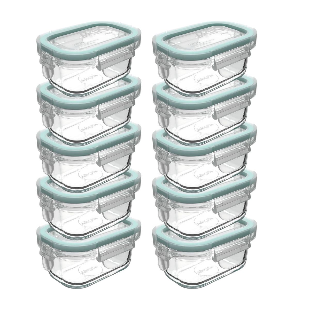 ALLEGRA - Set 10 Contenedor Hermetico Allegra Vidrio 150mL Rectangular