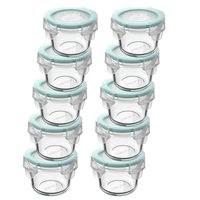 Set 10 Contenedores Hermetico Vidrio 165mL Redondo