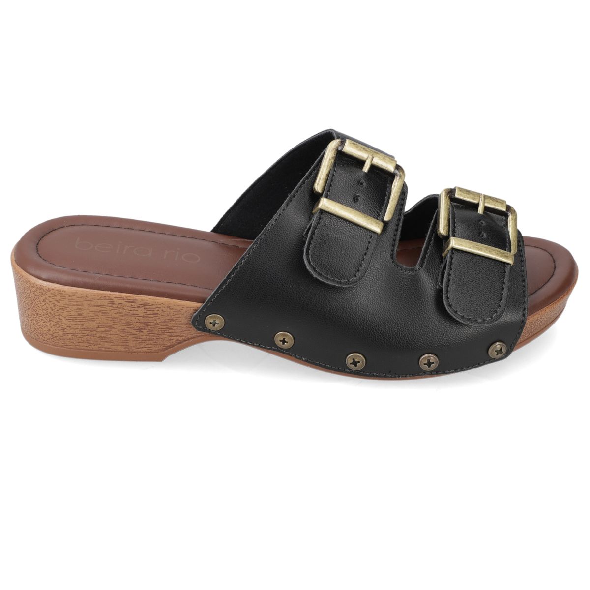 BEIRA RIO - Sandalias planas Beira Rio Negro Hebilla