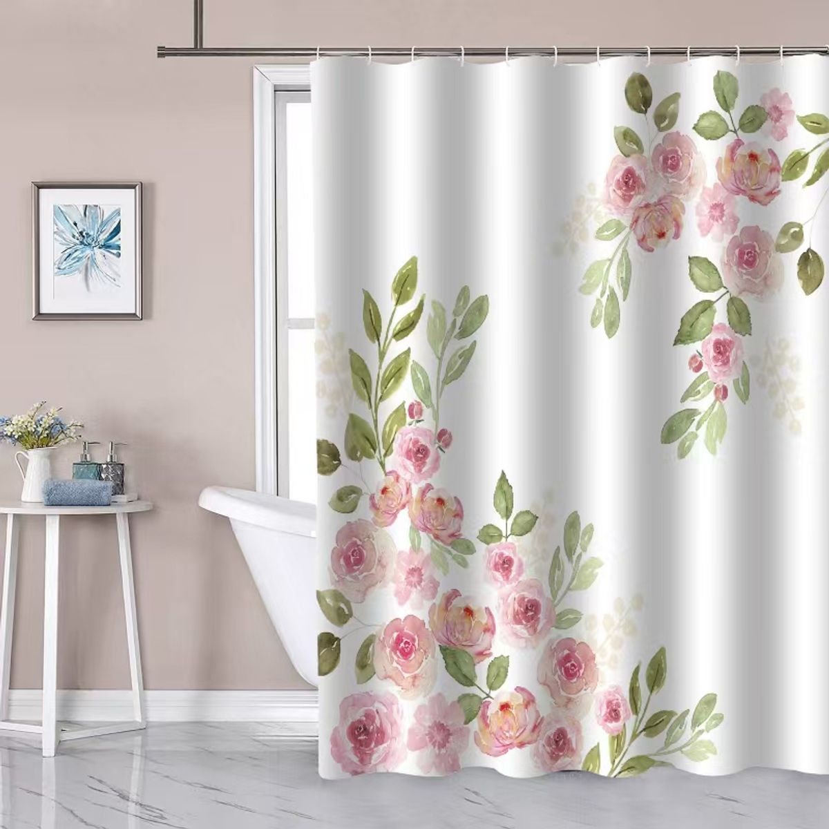 GENERICO - Cortina De Baño Ducha Moderna Tela Impermeable Decorativa