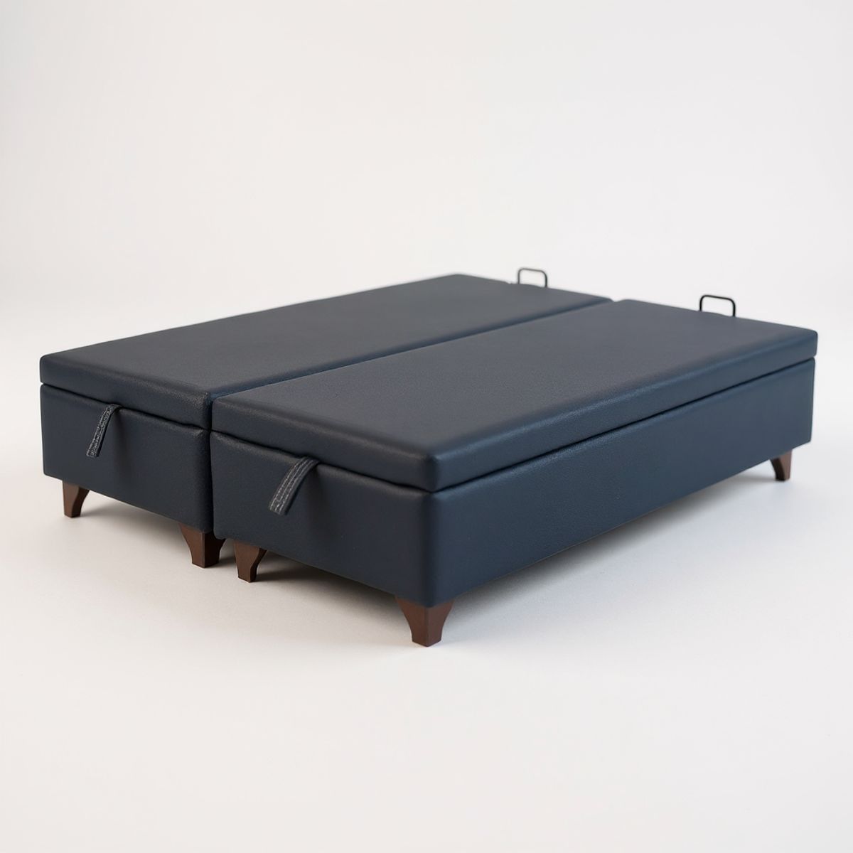 Base Cama Baul 2 Plazas Dividida (Negro)  L200 / con Patas de madera 4.5 cm / Con refuerzo, marca BLOCCARE - Foto 2