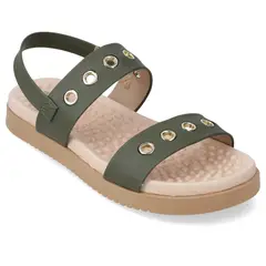 MODARE - Sandalias planas Verde Oliva Sin amarre Slip on