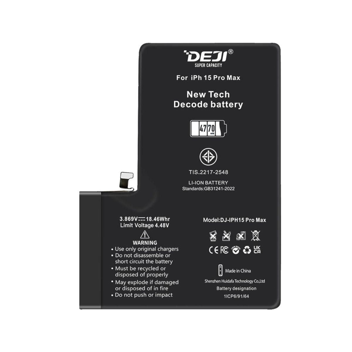 GENERICO - Batería Programada para Iphone 15 Pro Max Marca Deji