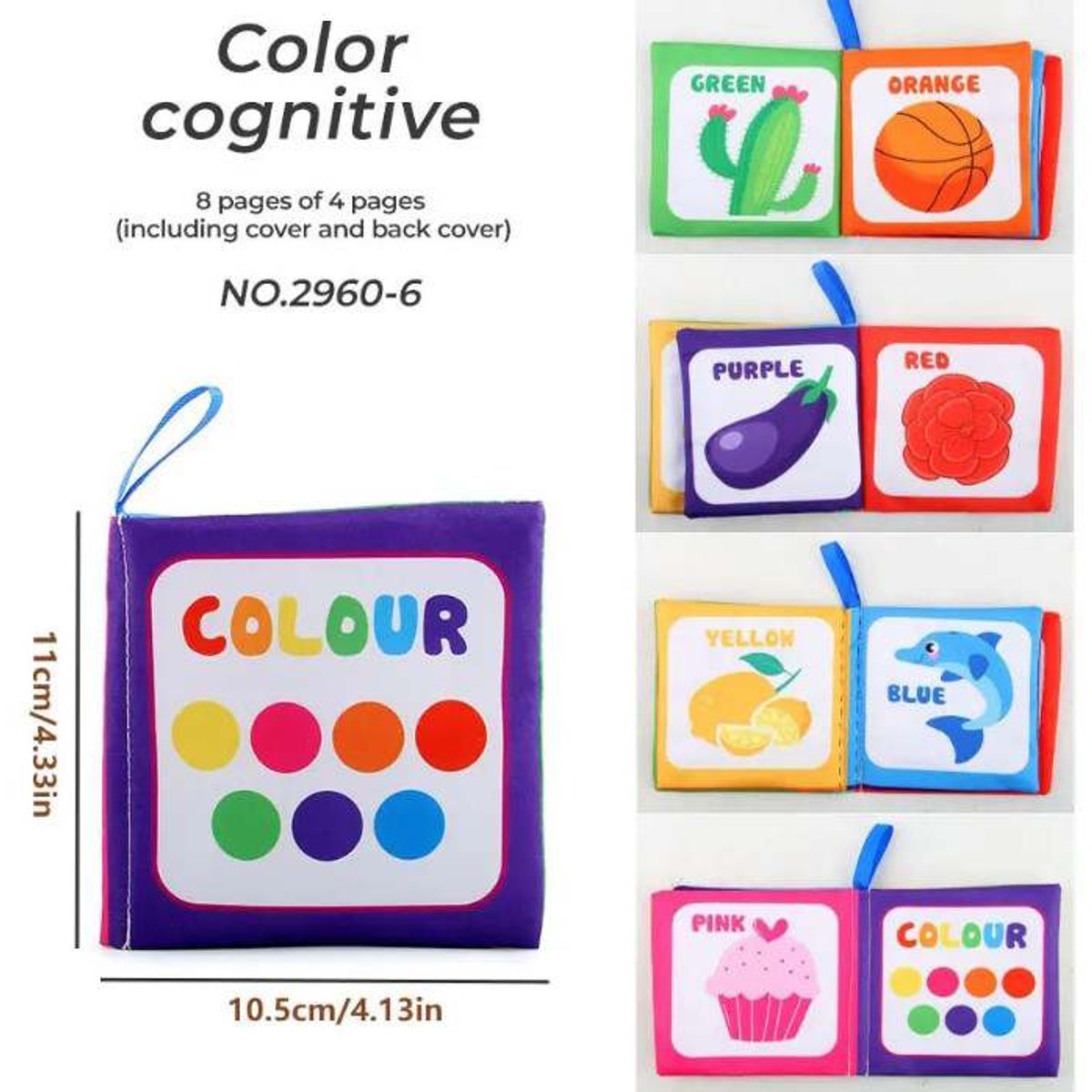 GENERICO - Libro de tela educación sensorial suave para bebe en inglés 11cm