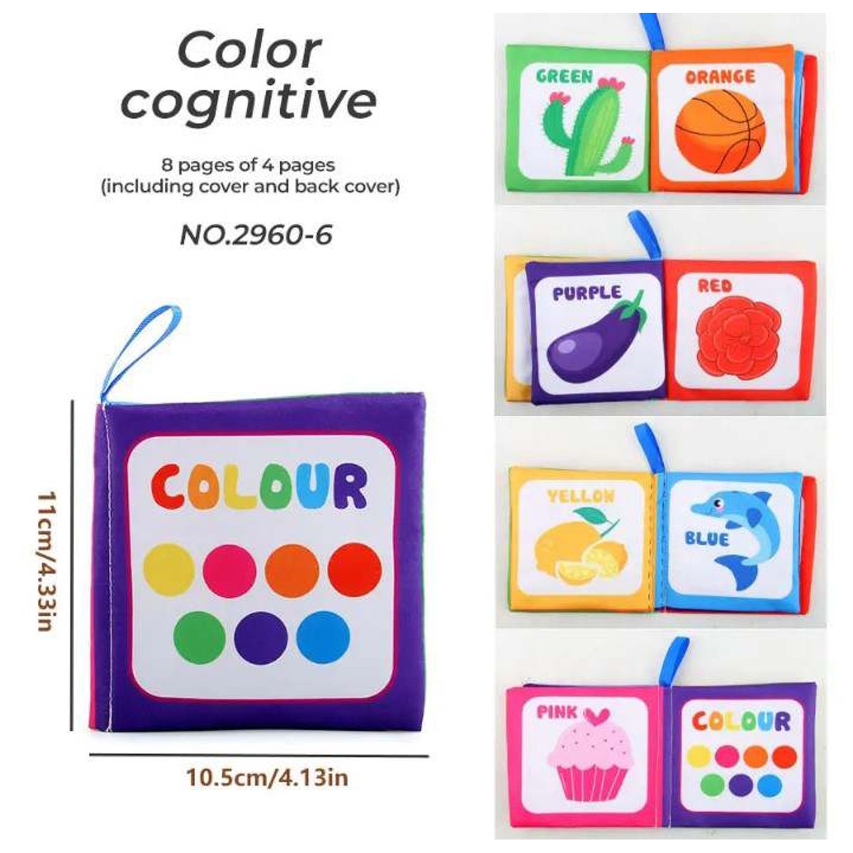 GENERICO - Libro de tela educación sensorial suave para bebe en inglés 11cm