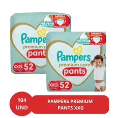 PAMPERS - Panales Desechables Premium Care Pants Xxg 104 Uds