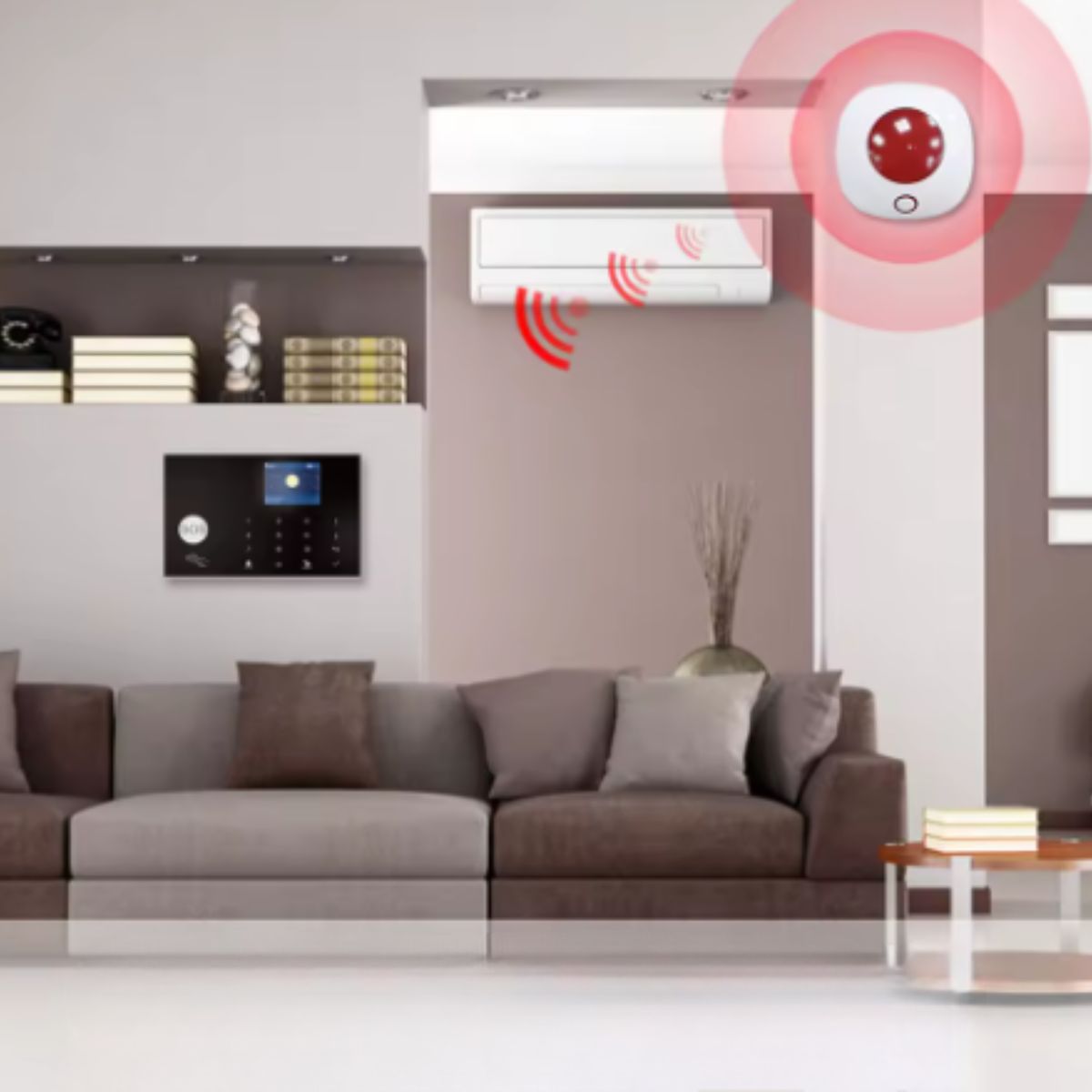 D MOTICA - Sirena Interior Alarma Wifi Inteligente 220V-110Db-15W Con Batería