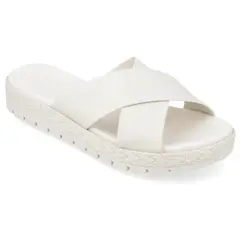 MOLECA - Sandalias planas Blanco Sin amarre Slip on