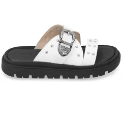 MOLECA - Sandalias planas Blanco Hebilla