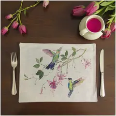 GENERICO - Set 6 Individuales de Lino 35x45 Repelente a Liquido - antimancha 12