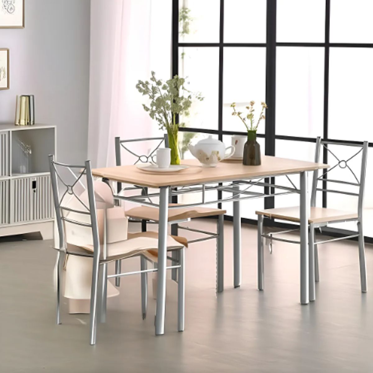 GENERICO - Comedor Rectangular Con 4 Sillas