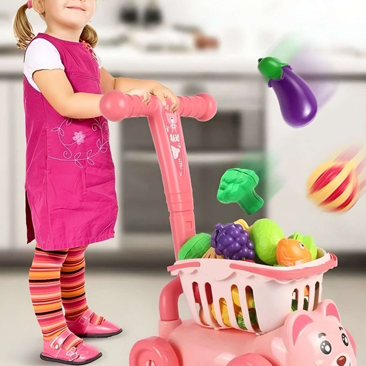 GENERICO - CARRO ANDADOR CORREPASILLOS DE COMPRAS FRUTAS Y VERDURAS