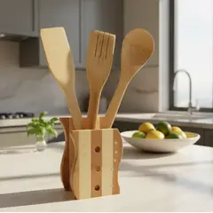 GENERICO - Set Cucharas de Madera de Bambú