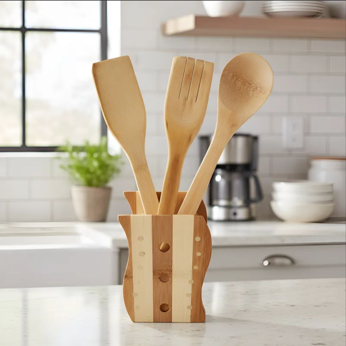 GENERICO - Set Cucharas de Madera de Bambú