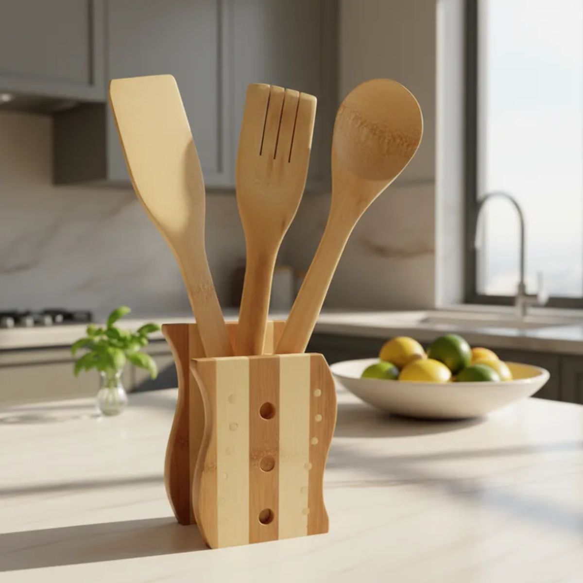 GENERICO - Set Cucharas de Madera de Bambú