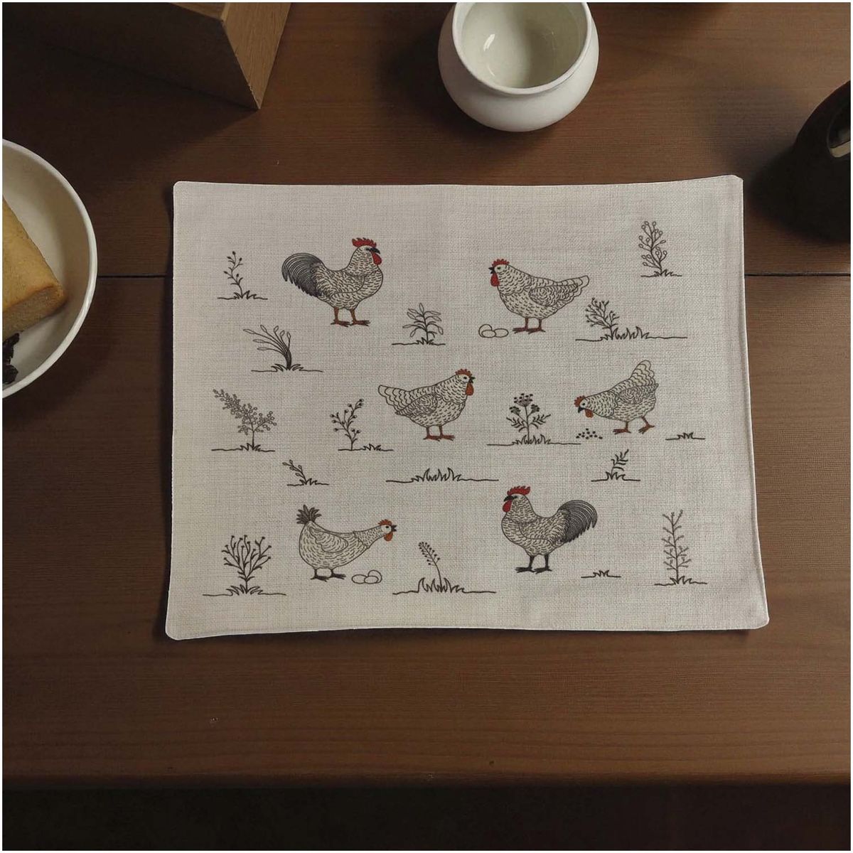 GENERICO - Set 6 Individuales de Lino 35x45 Repelente a Liquido-antimancha md13