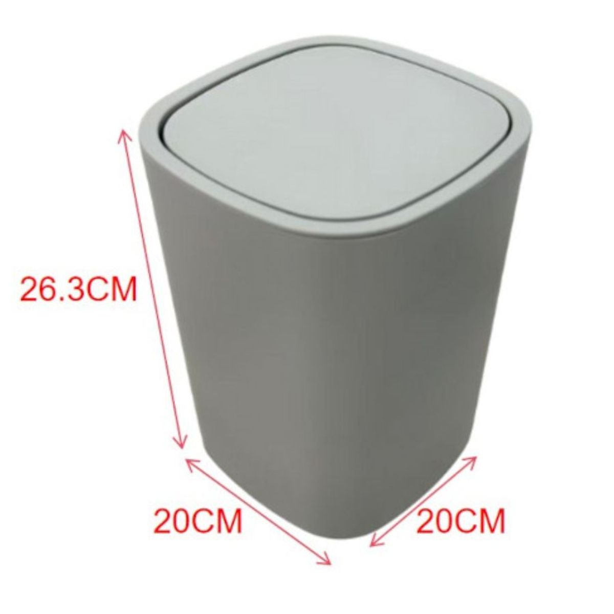GENERICO - Cesto de Basura Papelera Gris 26.3x20cm