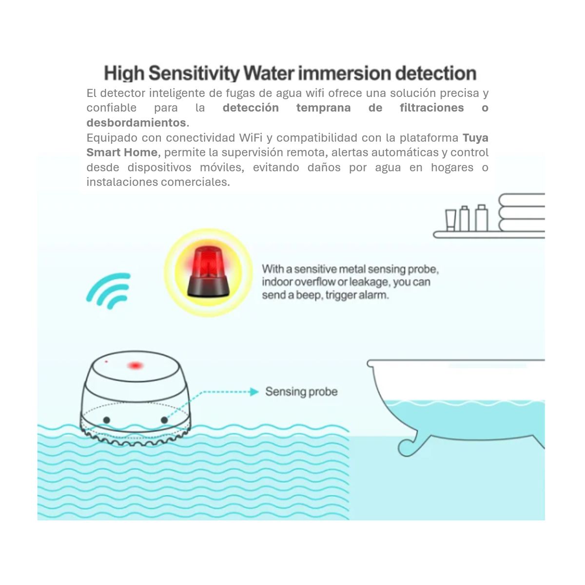 VIPA - Detector Inundacion Fugas de agua Inteligente Wifi