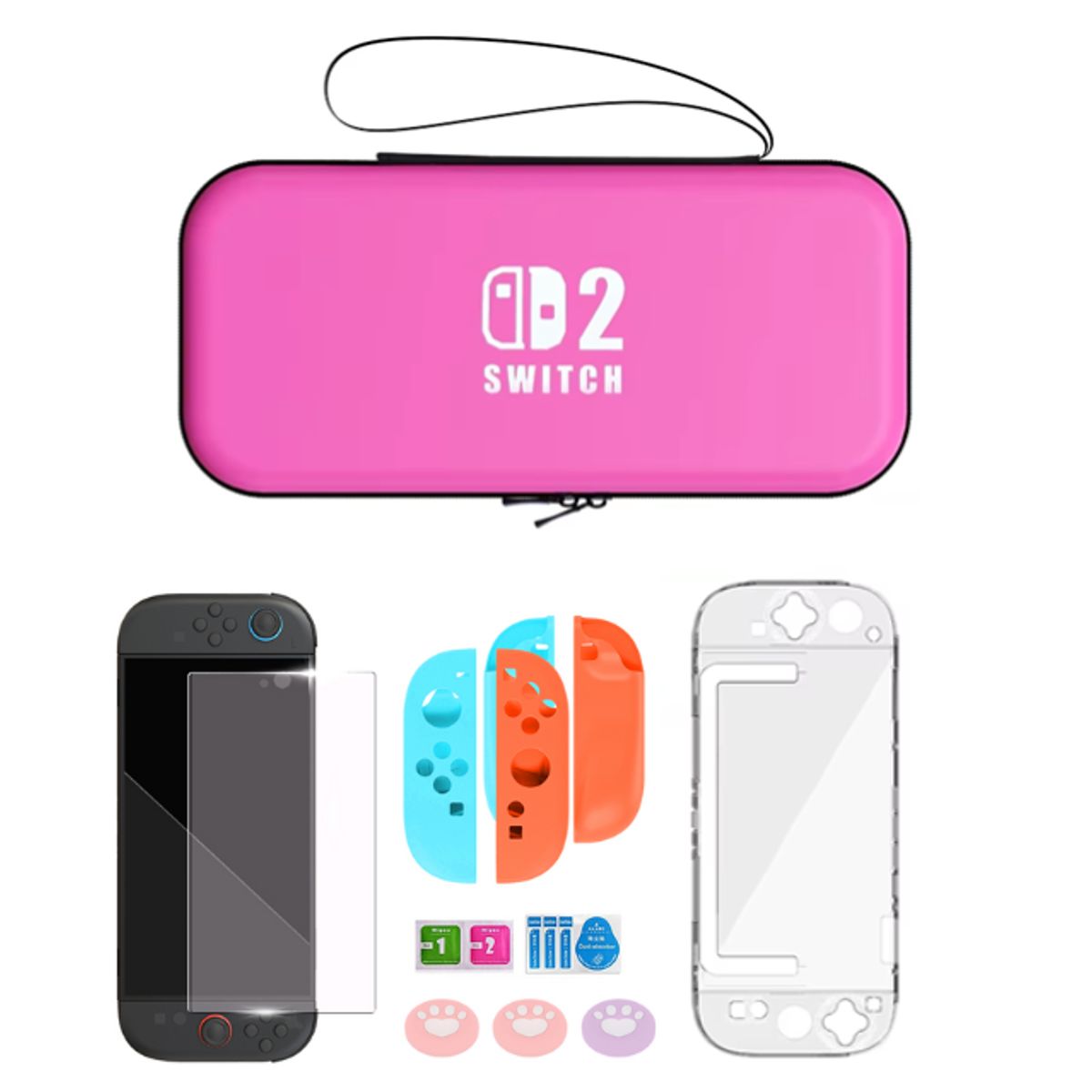 GENERICO - Estuche Bolso Para Nintendo Switch 2 / kit Mica Grips Carcasa FC