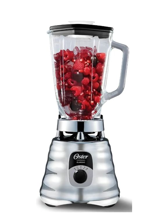 Licuadora Clásica Oster® Cromo Con Perilla Ergonómica De 3 V