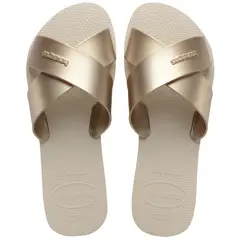 HAVAIANAS - Sandalia Mujer Aqua Metallic Beige Paja