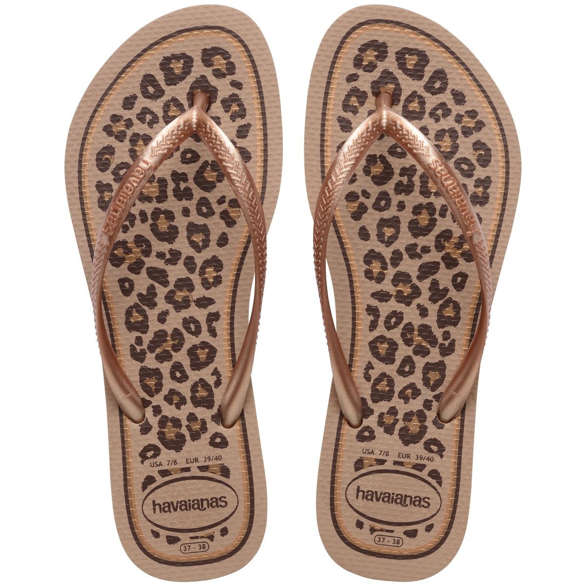 HAVAIANAS - Sandalia Mujer Slim Animals Dorado Rose Havaianas