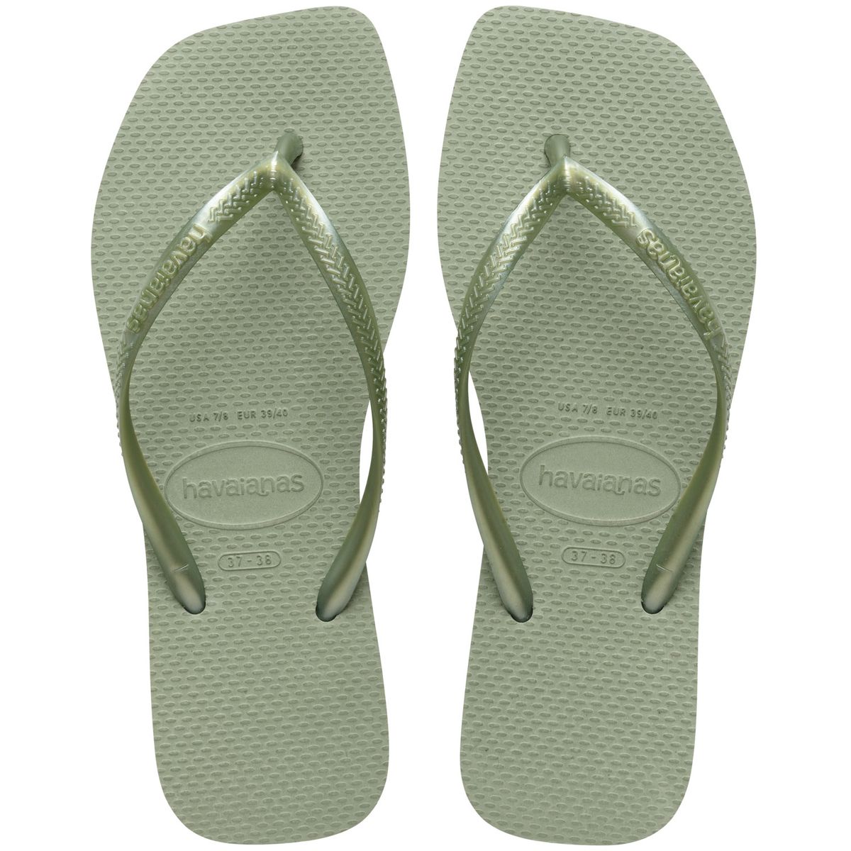 HAVAIANAS - Sandalia Mujer Slim Square Verde Humo Havaianas
