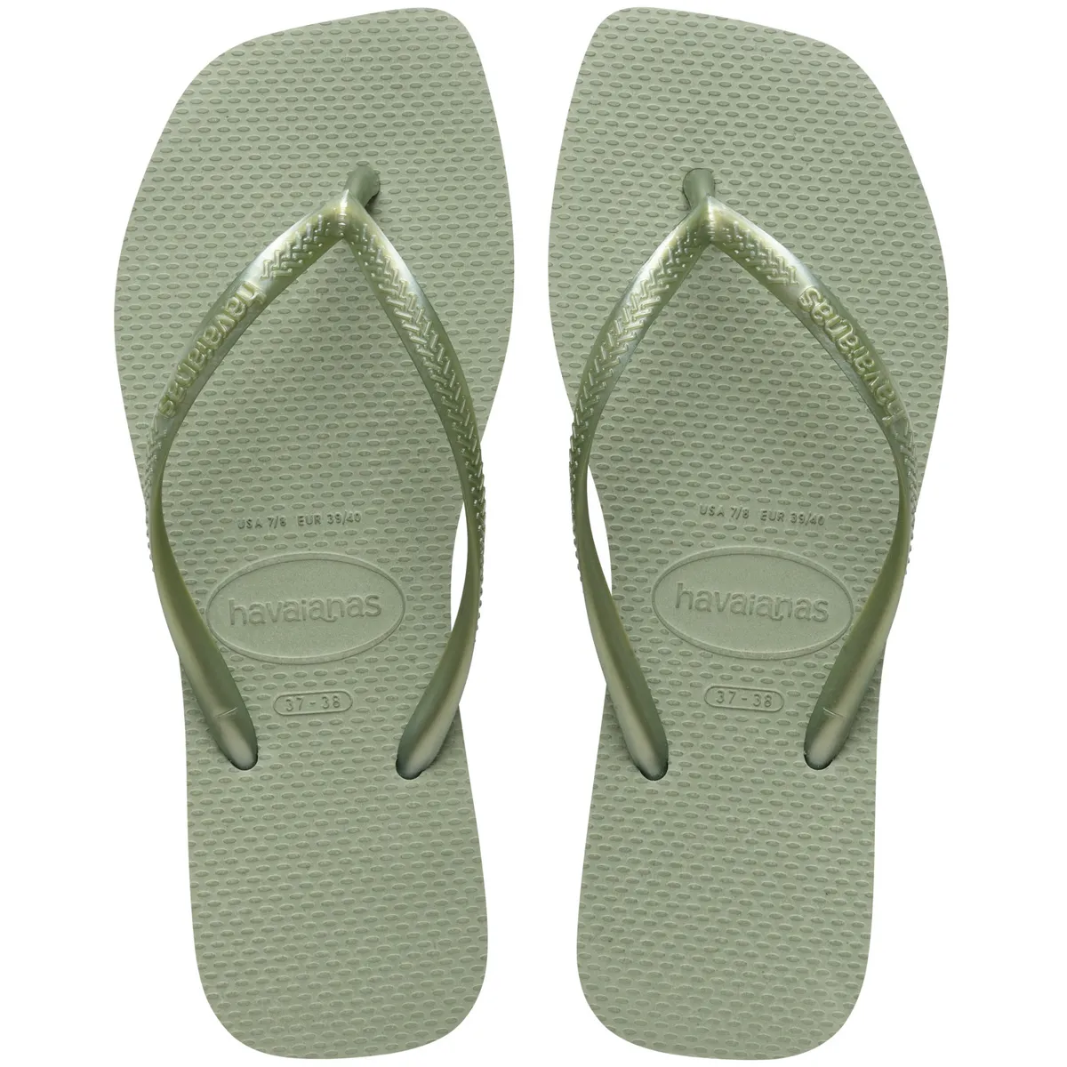 HAVAIANAS - Sandalia Mujer Slim Square Verde Humo Havaianas