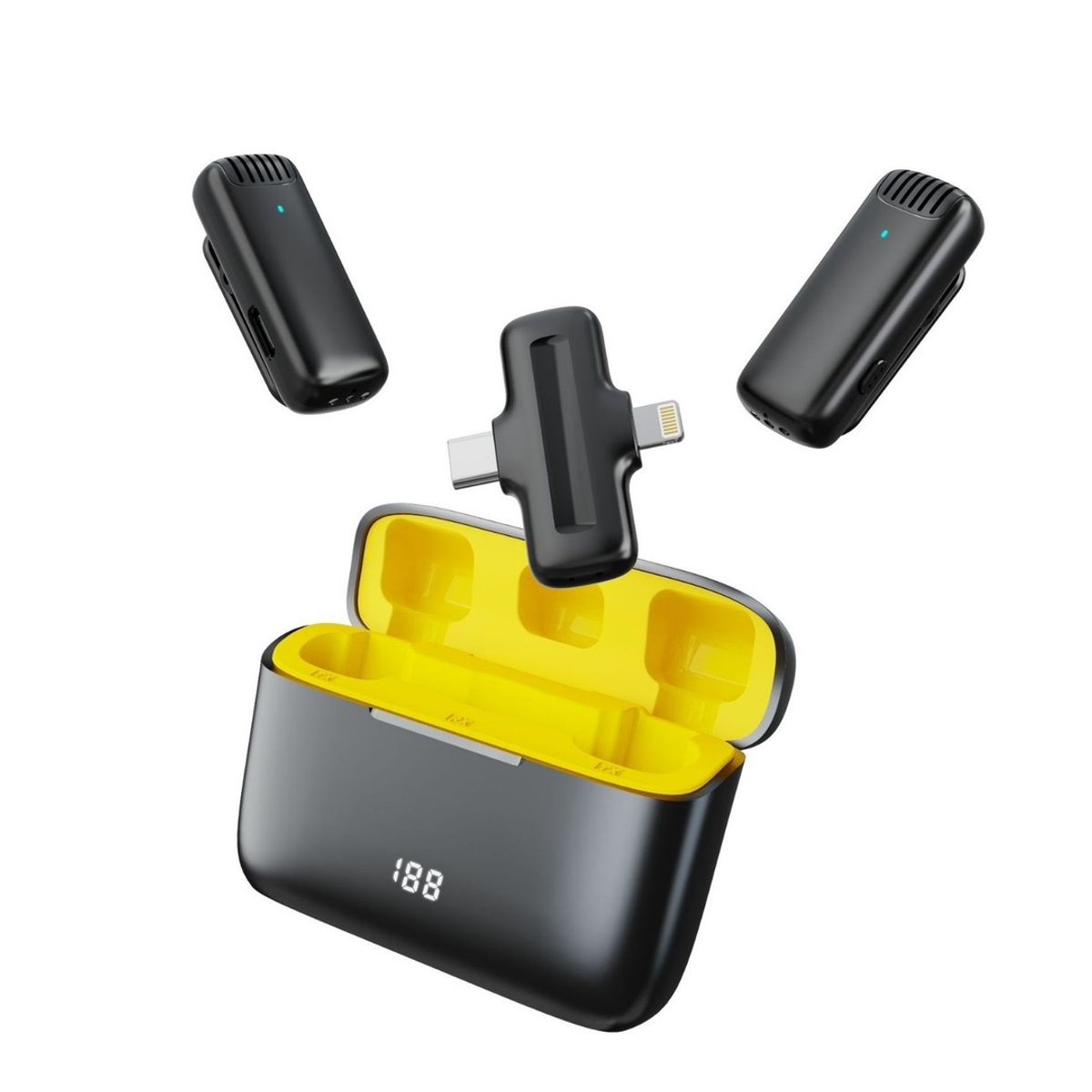 STARTECHOFFICE - Micrófono Inalámbrico Profesional Dual J13 Pro con Estuche de Carga y Conectores Lightning  Tipo-C