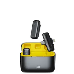GENERICO - Micrófono Inalámbrico Dual con Cancelación de Ruido Conectores Lightning y USB-C Estuche Digital