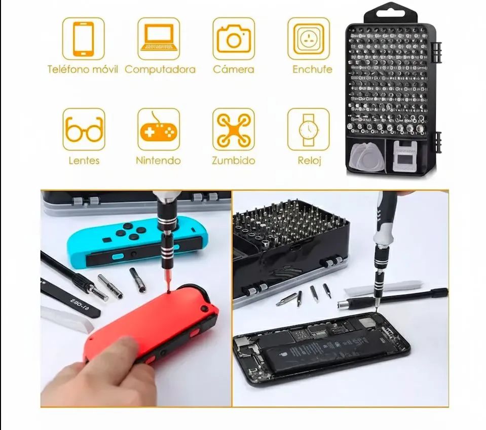 Juego Destornilladores Precisión 115 En 1 para Teléfonos y Notebook
