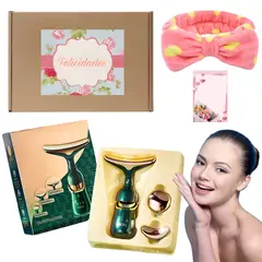 GENERICO - Pack de regalo skincare: Masajeador Tonificador de rostro y cuello 3 en 1 + accesorios