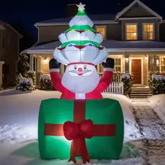 GENERICO - INFLABLE NAVIDEÑO VIEJITO PASCUERO Y REGALO 220CM