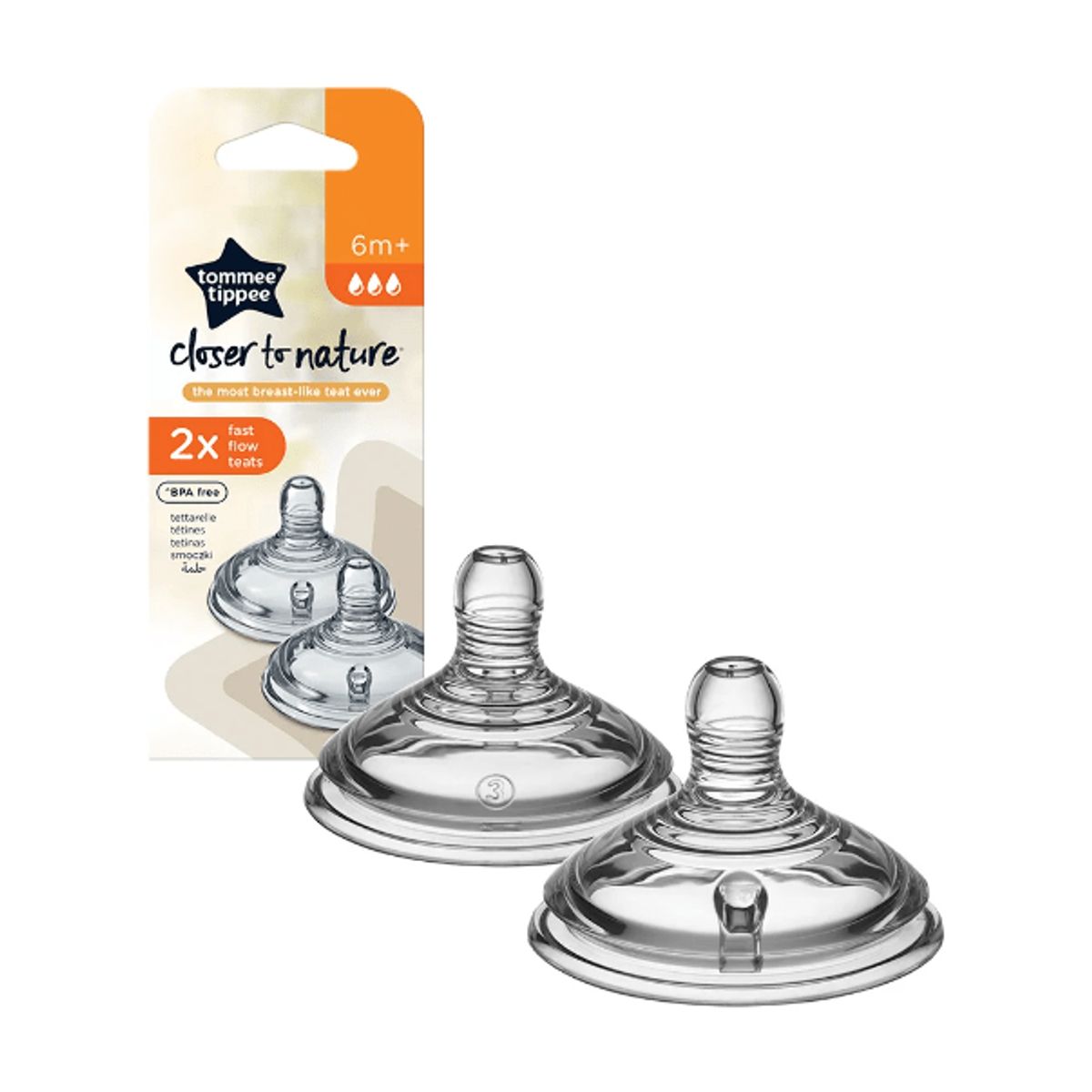 TOMMEE TIPPEE - Tetina de silicona Closer to Nature Flujo Rapido 6m+