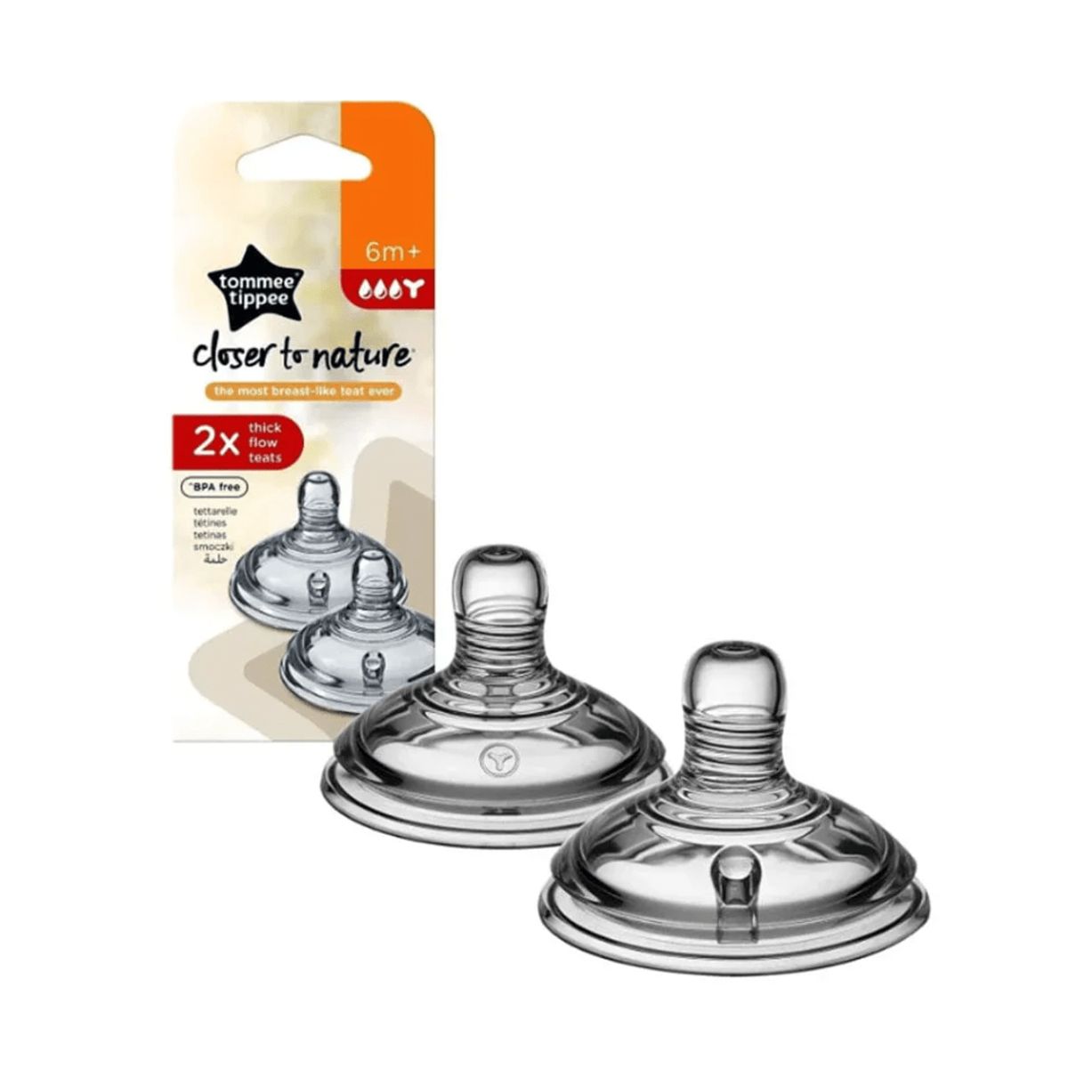 TOMMEE TIPPEE - Tetina de silicona Closer to Nature Flujo Grueso 6m+