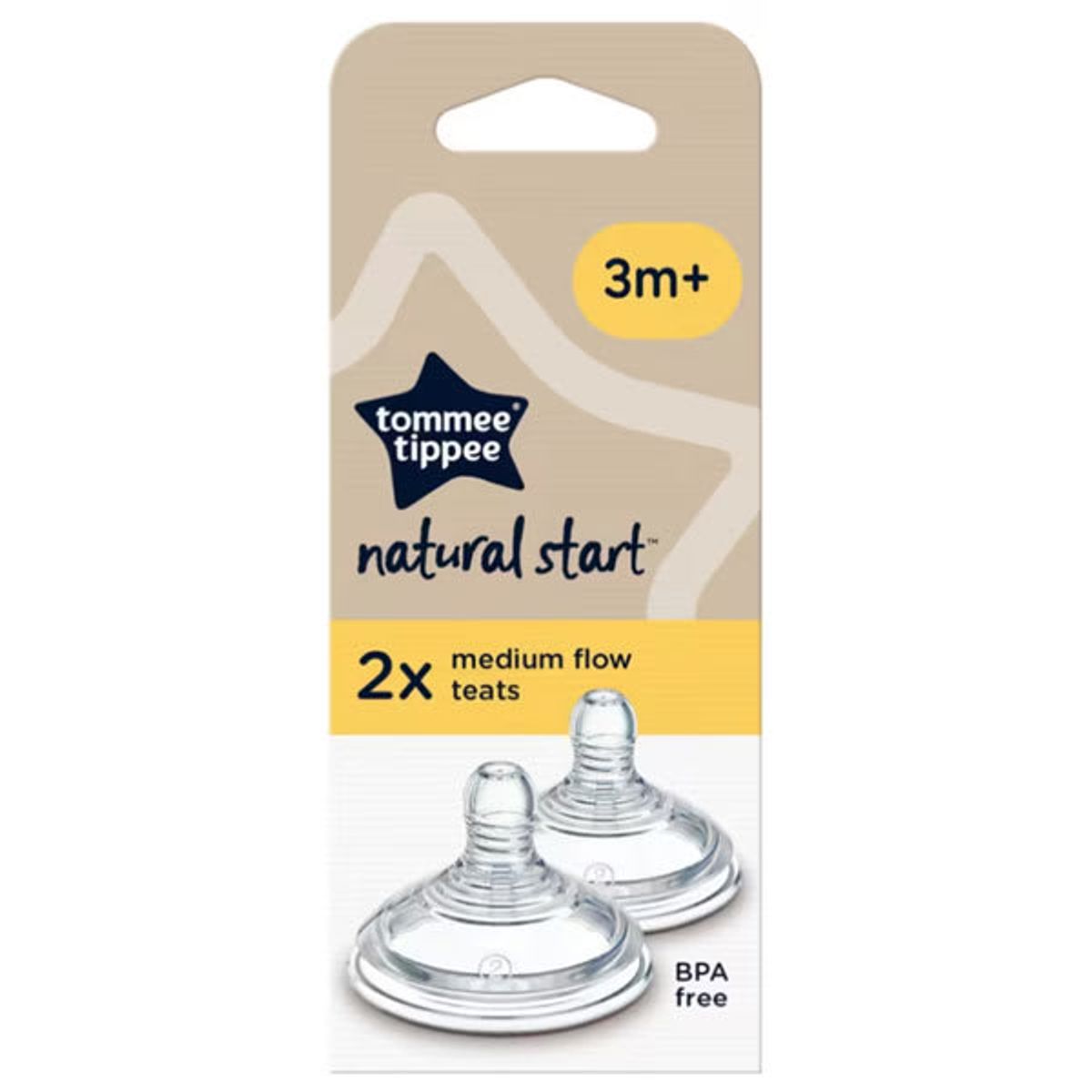 TOMMEE TIPPEE - Tetina de silicona Natural Start Flujo Medio 3m+