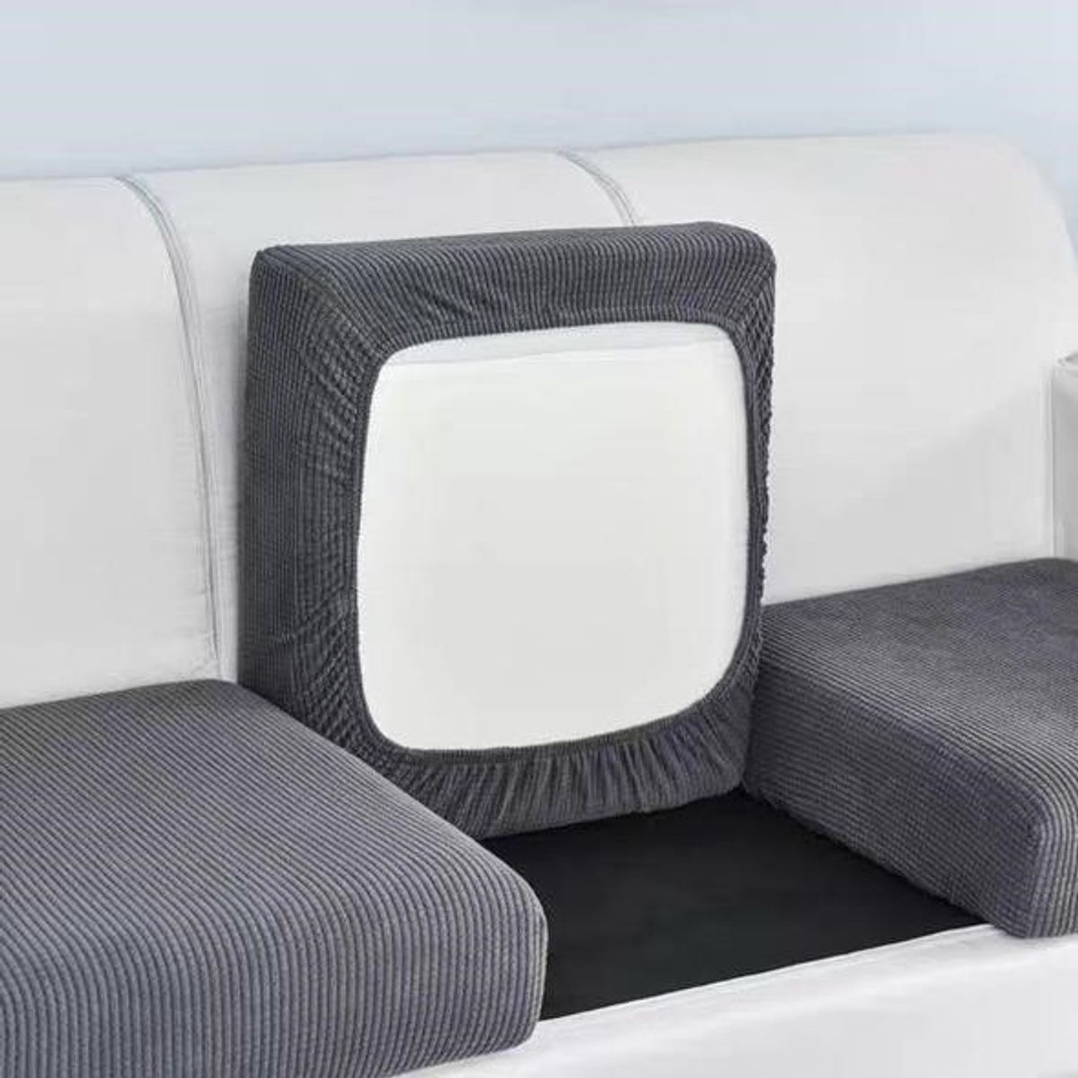 GENERICO - FUNDA DE ASIENTO PARA COJIN DE SOFA  PACK 3