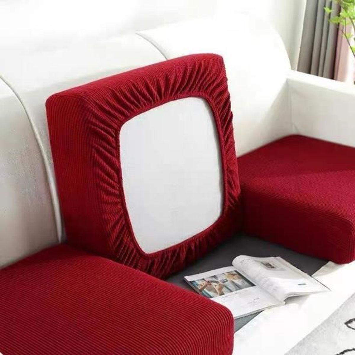 GENERICO - FUNDA DE ASIENTO PARA COJIN DE SOFA  PACK 5