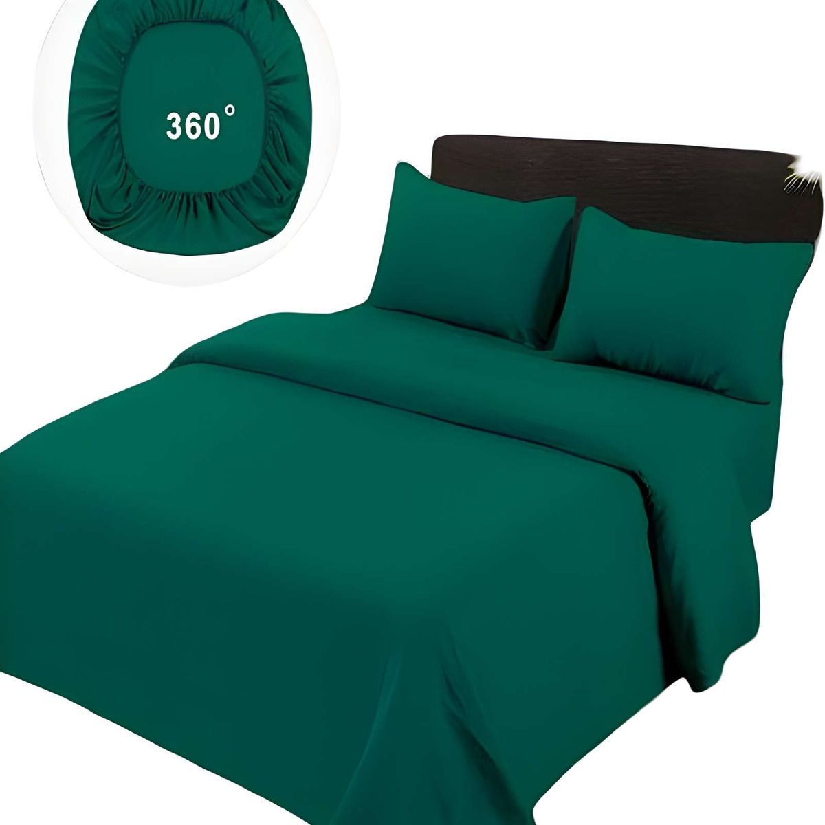 GENERICO - JUEGO DE SABANAS DE 500 HILOS 1 PLAZA COLOR TURQUESA