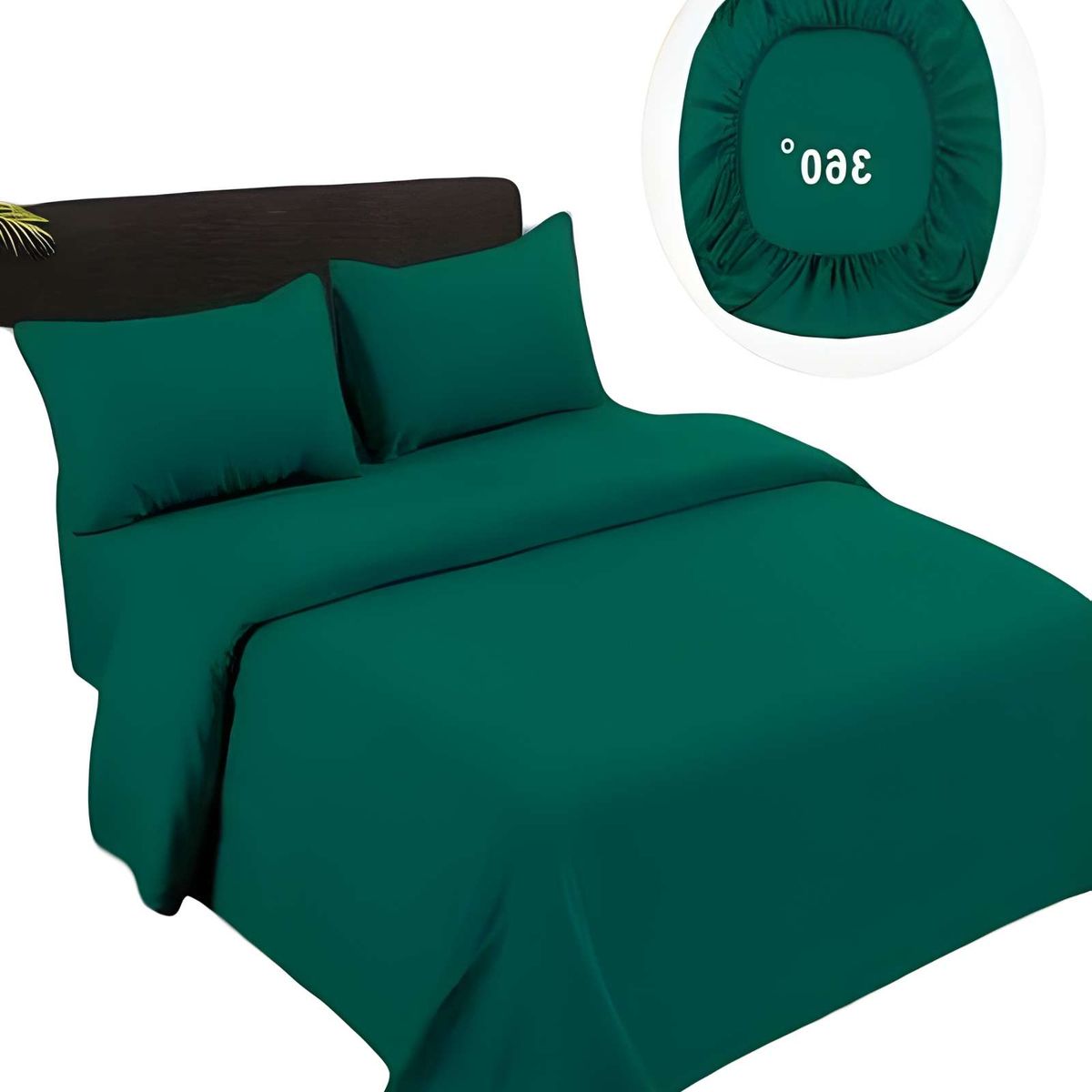 GENERICO - JUEGO DE SABANAS DE 500 HILOS 1 PLAZA COLOR TURQUESA