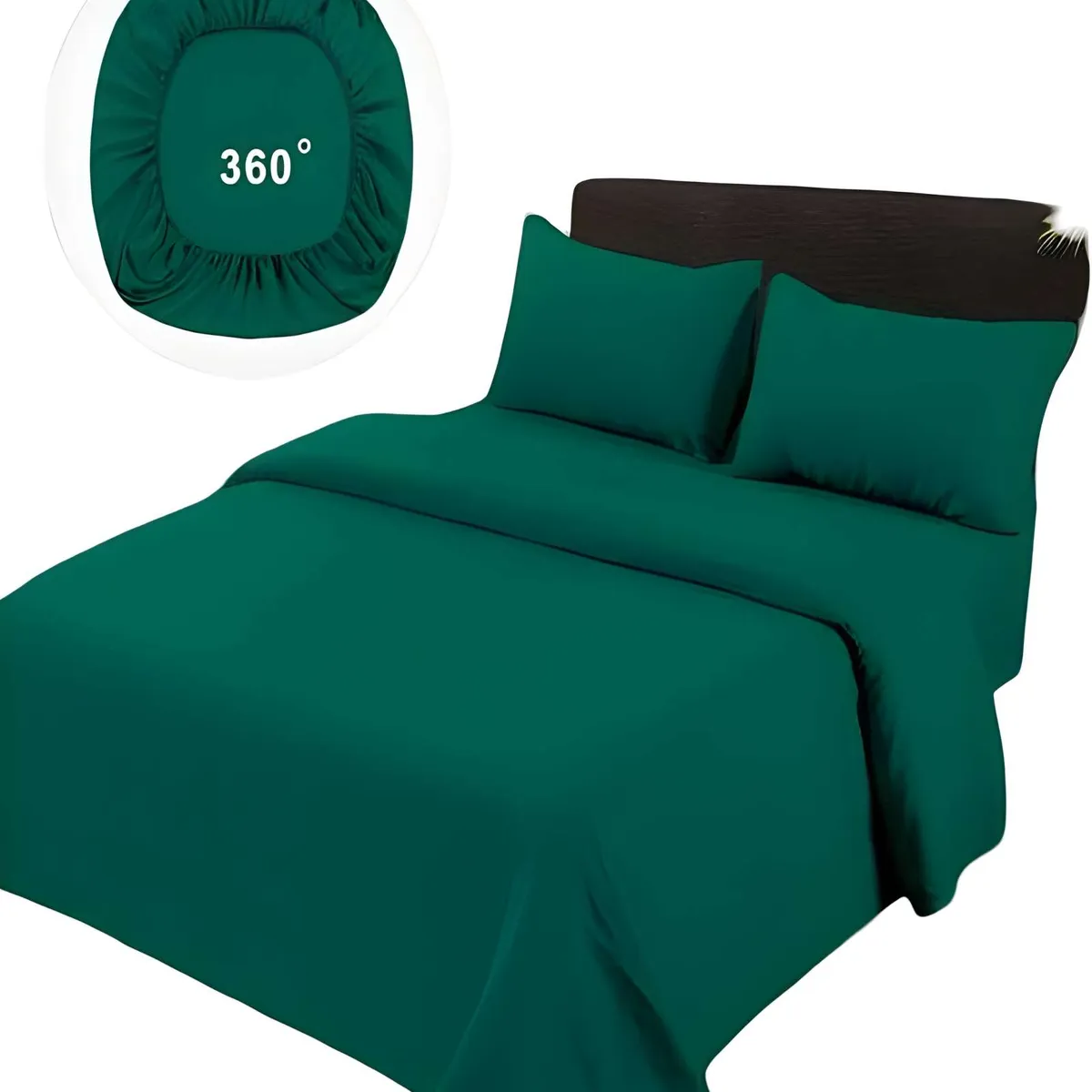 GENERICO - JUEGO DE SABANAS DE 500 HILOS 2 PLAZAS COLOR TURQUESA
