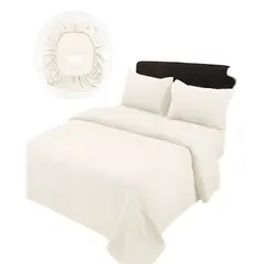 GENERICO - JUEGO DE SABANAS DE 500 HILOS SUPER-KING COLOR BEIGE CLARO