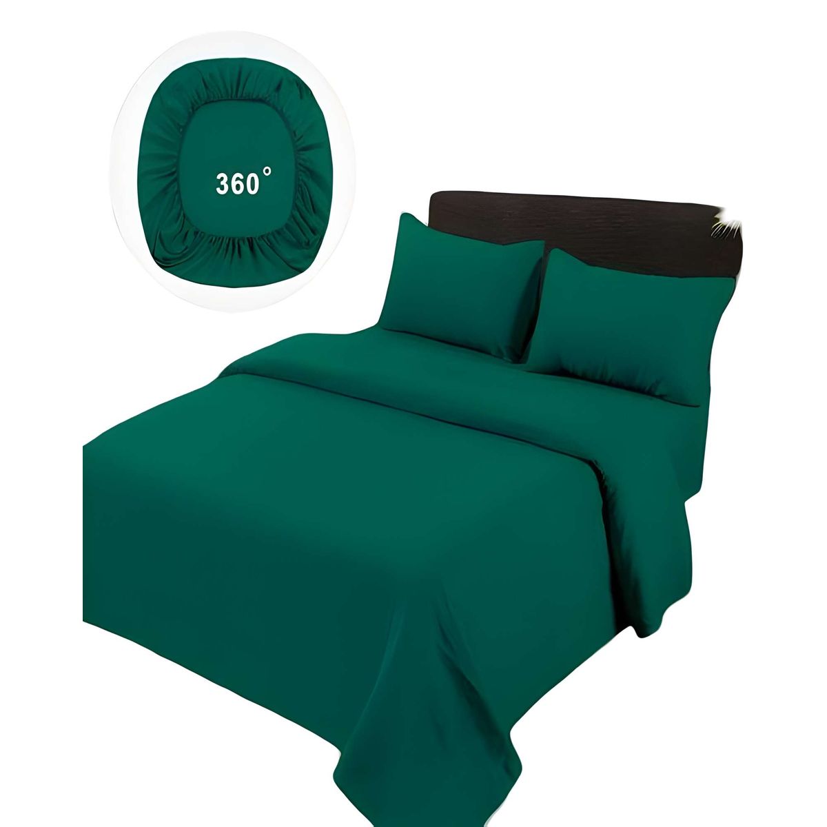 GENERICO - SET DE SABANAS DE 500 HILOS 1 PLAZA COLOR TURQUESA